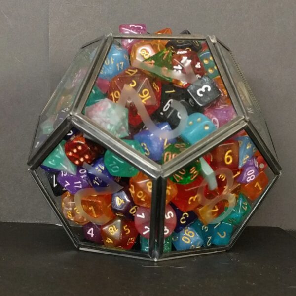 D12 Terrarium Planter Dice Bowl etched glass dodecahedron - Image 2