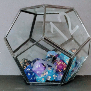 D12 Geometric Terrarium Planter Dice Bowl etched glass dodecahedron 7
