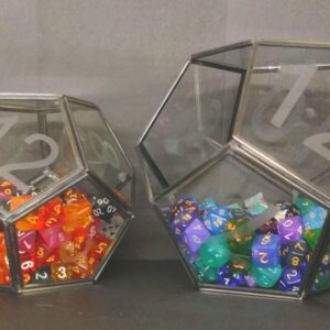 D12 Terrarium Planter Dice Bowl etched glass dodecahedron