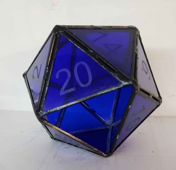 D20 Terrarium Planter Dice Bowl etched glass icosahedron - Image 3