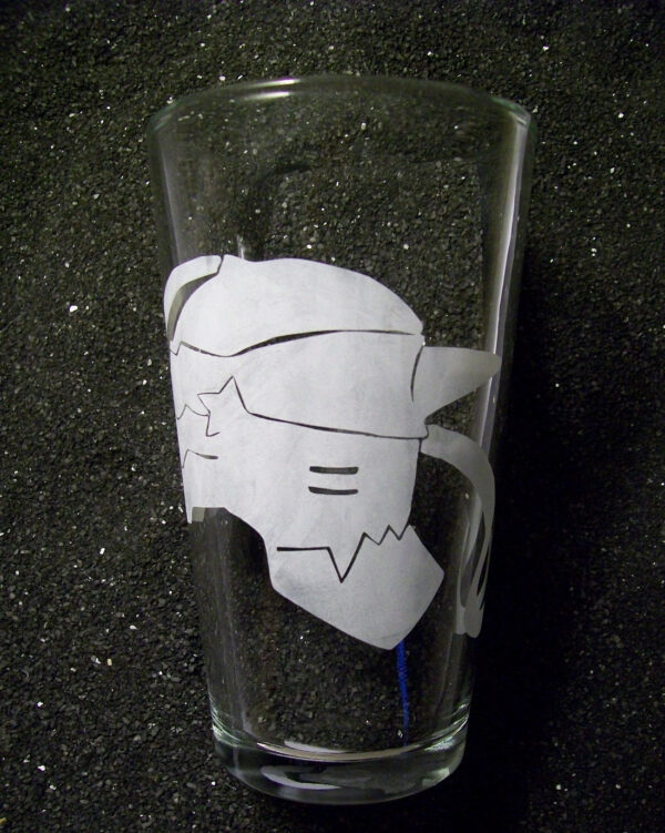FMA Fullmetal Alchemist fanart Alphonse Elric etched pint glass tumbler cup