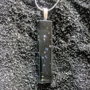 Galaxy Sparkle glass pendant necklace black glitter