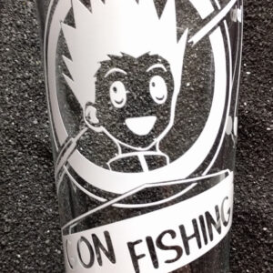 Hunter x Hunter fanart Gon Fishing etched pint glass water tumbler