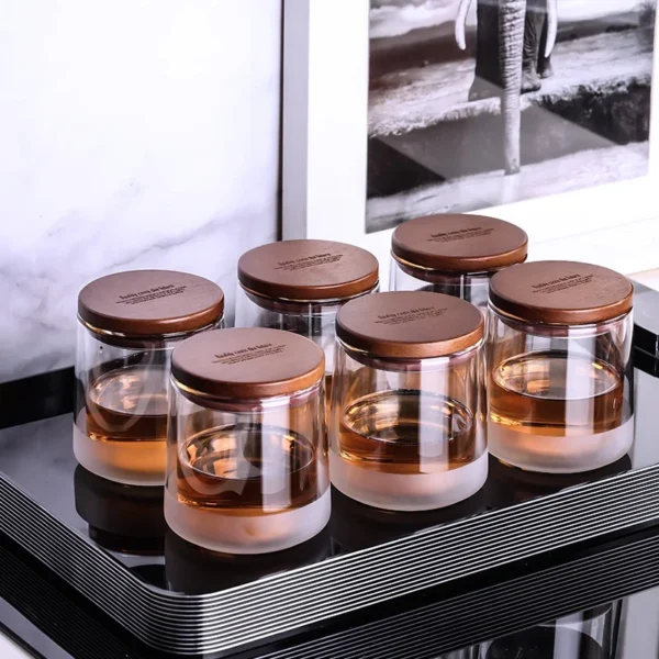 Frosted Double Layer Wine Rock Rum Glass Luxury Drinking Glass Whisky Cup Unique Double Wall Whiskey Glass With Lid - Image 3