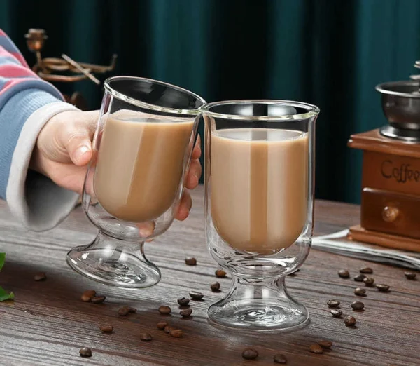 Clear Custom Borosilicate Double Wall Glasses Tumbler Cups Goblet Double Layer Espresso Latte Cups Coffee Tea Drinking Glass - Image 5