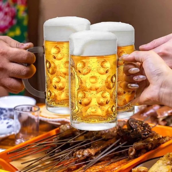Large Heavy Bottom Custom Logo 1 Litre Dinking German Beer Glass Mug Stein - Image 6