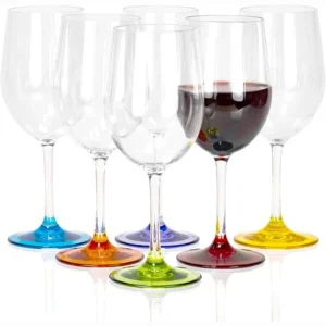 Personalized Lead Free Custom Colored Bottom Luxury Goblet Red Wine Glass With Long Stem