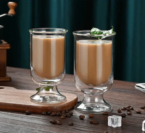 Clear Custom Borosilicate Double Wall Glasses Tumbler Cups Goblet Double Layer Espresso Latte Cups Coffee Tea Drinking Glass - Image 3
