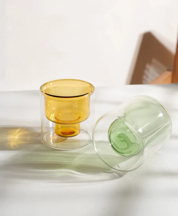 Custom Colored Heat Cold Resistant High Borosilicate Glass Insulated Double Wall Glasses Drinking Coffee Cup Mug - Image 3