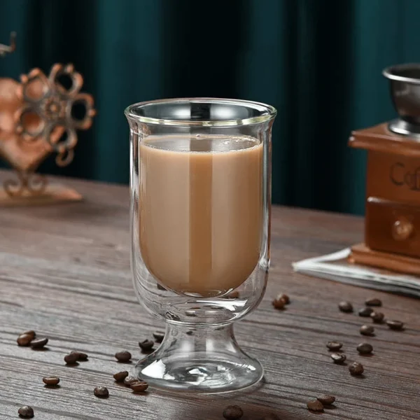 Clear Custom Borosilicate Double Wall Glasses Tumbler Cups Goblet Double Layer Espresso Latte Cups Coffee Tea Drinking Glass - Image 4