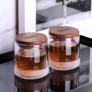 Frosted Double Layer Wine Rock Rum Glass Luxury Drinking Glass Whisky Cup Unique Double Wall Whiskey Glass With Lid