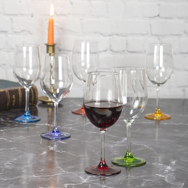 Personalized Lead Free Custom Colored Bottom Luxury Goblet Red Wine Glass With Long Stem - Image 4