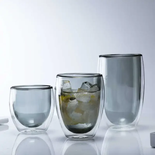 Colored Custom Borosilicate Double Wall Glasses Tumbler Cups Highball Water Mug Double Layer Drinking Glass - Image 2