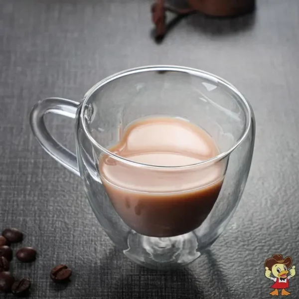 Clear Heat Resistant Glass Coffee Mugs Heart Shaped Cup Double Wall Espresso Borosilicate Glass Mug - Image 5
