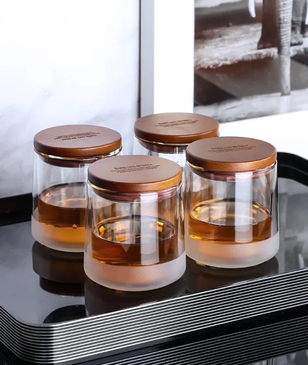 Frosted Double Layer Wine Rock Rum Glass Luxury Drinking Glass Whisky Cup Unique Double Wall Whiskey Glass With Lid - Image 6