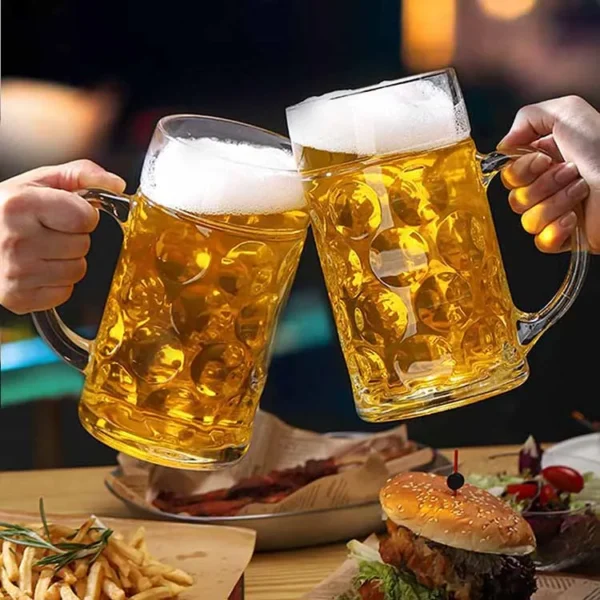 Large Heavy Bottom Custom Logo 1 Litre Dinking German Beer Glass Mug Stein - Image 4
