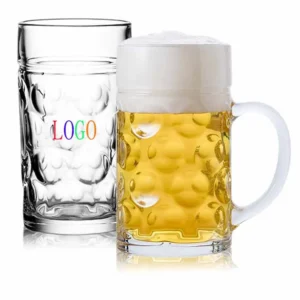 Large Heavy Bottom Custom Logo 1 Litre Dinking German Beer Glass Mug Stein
