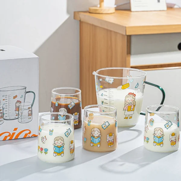 Customized Logo Single Wall High Borosilicate Coffee Gass Cup Coffee & Tea Dinnerware Glass Mug Sets Luxury - Image 2