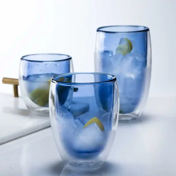 Colored Custom Borosilicate Double Wall Glasses Tumbler Cups Highball Water Mug Double Layer Drinking Glass - Image 4