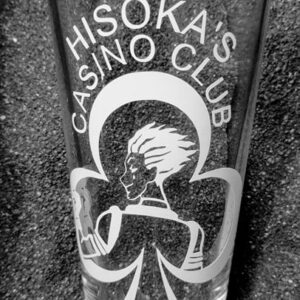 Hunter x Hunter fanart Hisoka's Casino Club etched pint glass tumbler HxH