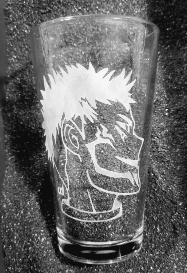 Jujutsu Kaisen Gojo etched pint glass tumbler JJK fanart - Image 2