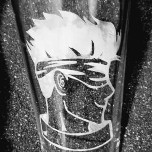 Jujutsu Kaisen Gojo etched pint glass tumbler JJK fanart