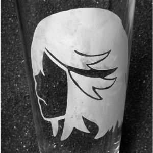 Kill la Kill Ryuko fanart etched pint glass tumbler cup