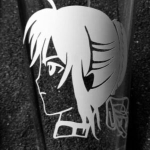 Fate/Stay Night Saber fanart etched pint glass tumbler cup