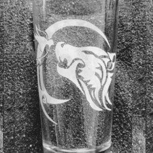 Geralt Witcher fanart etched pint glass tumbler