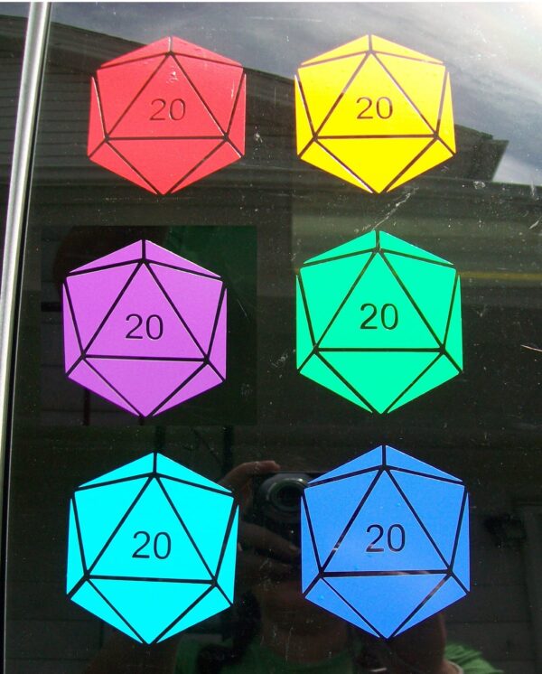 D20 D&D Dice vinyl car decal computer laptop sticker